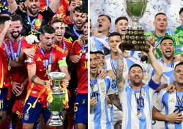 España, campeona de Europa, y Argetina, campeona de la Copa América
