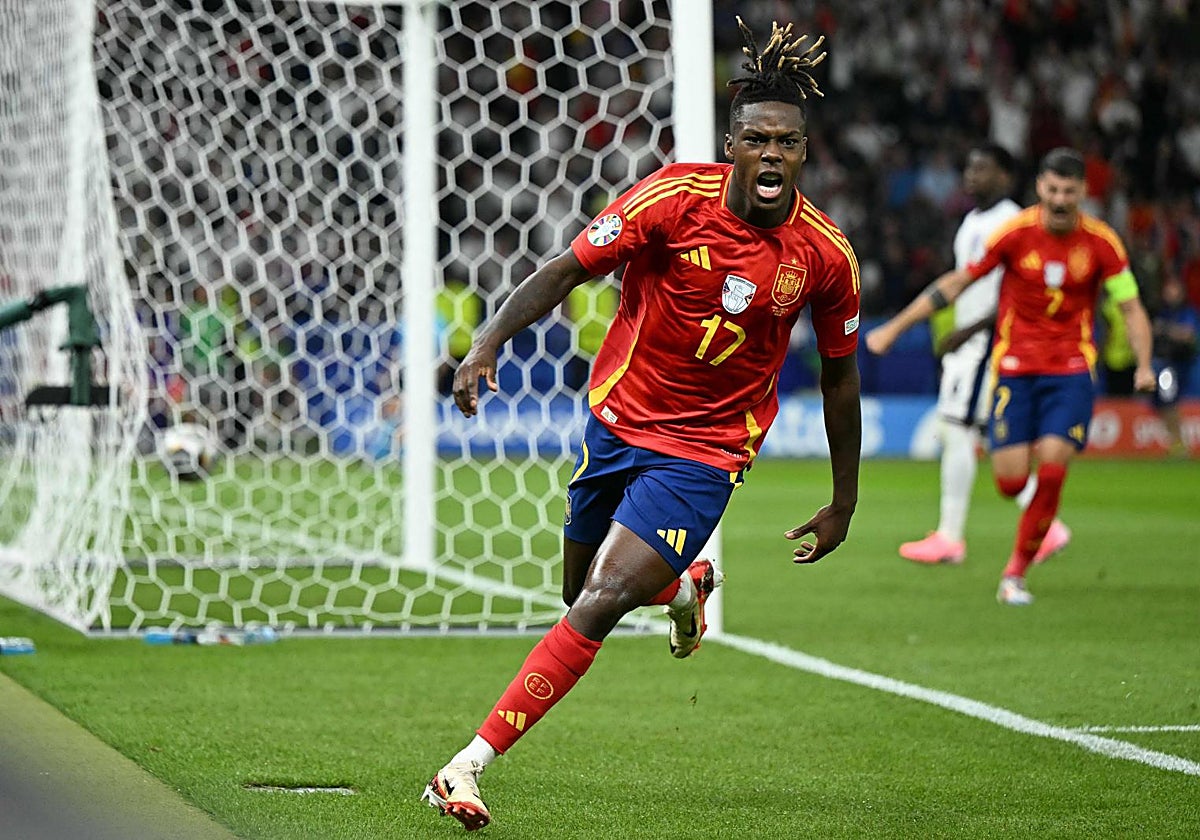 Nico Williams, en la final de la Eurocopa