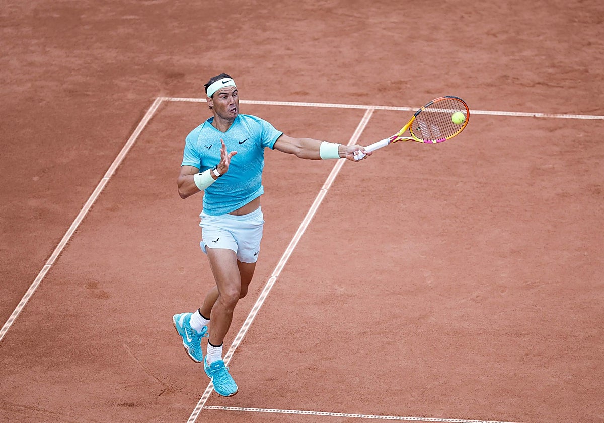 Nadal realiza un drive durante su partido ante Norrie