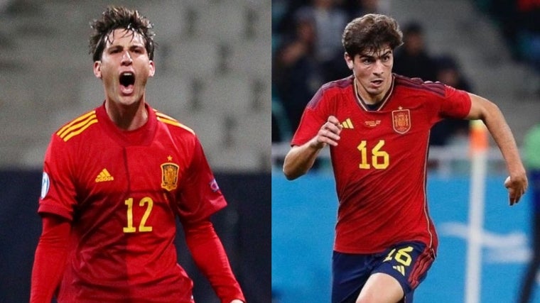 Juan Miranda y Juanlu, con la selección española