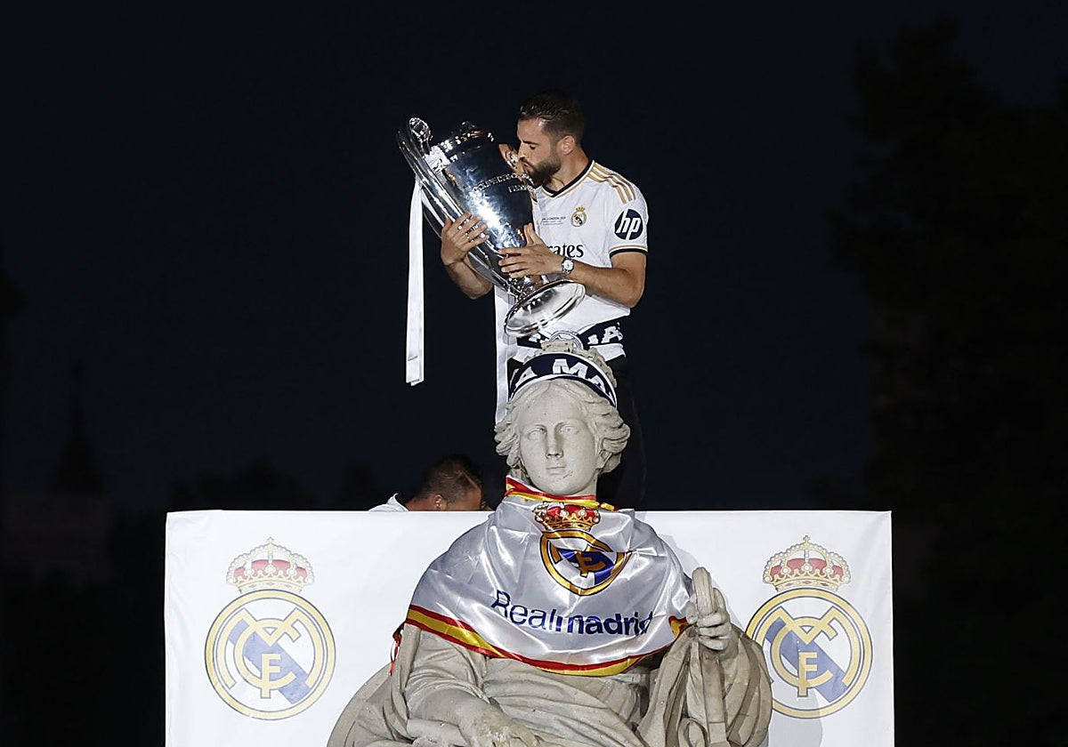 Nacho, durante la celebración de la Champions el pasado junio