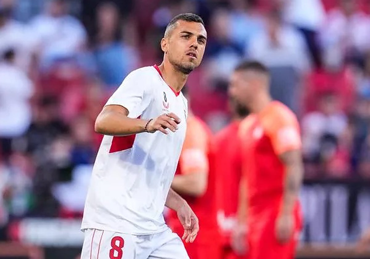 Joan Jordán, en un partido del Sevilla FC