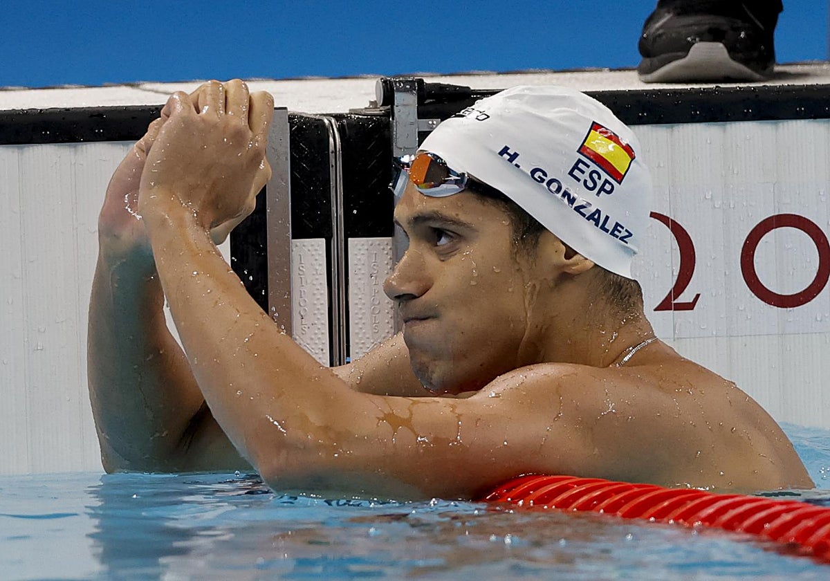 Hugo González, tras finalizar sexto en la final de los 200 espalda