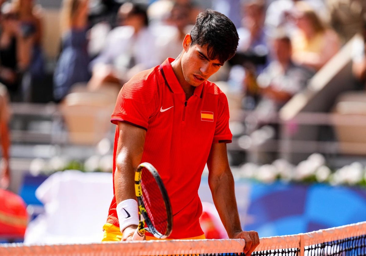 Carlos Alcaraz, en su partido ante Djokovic