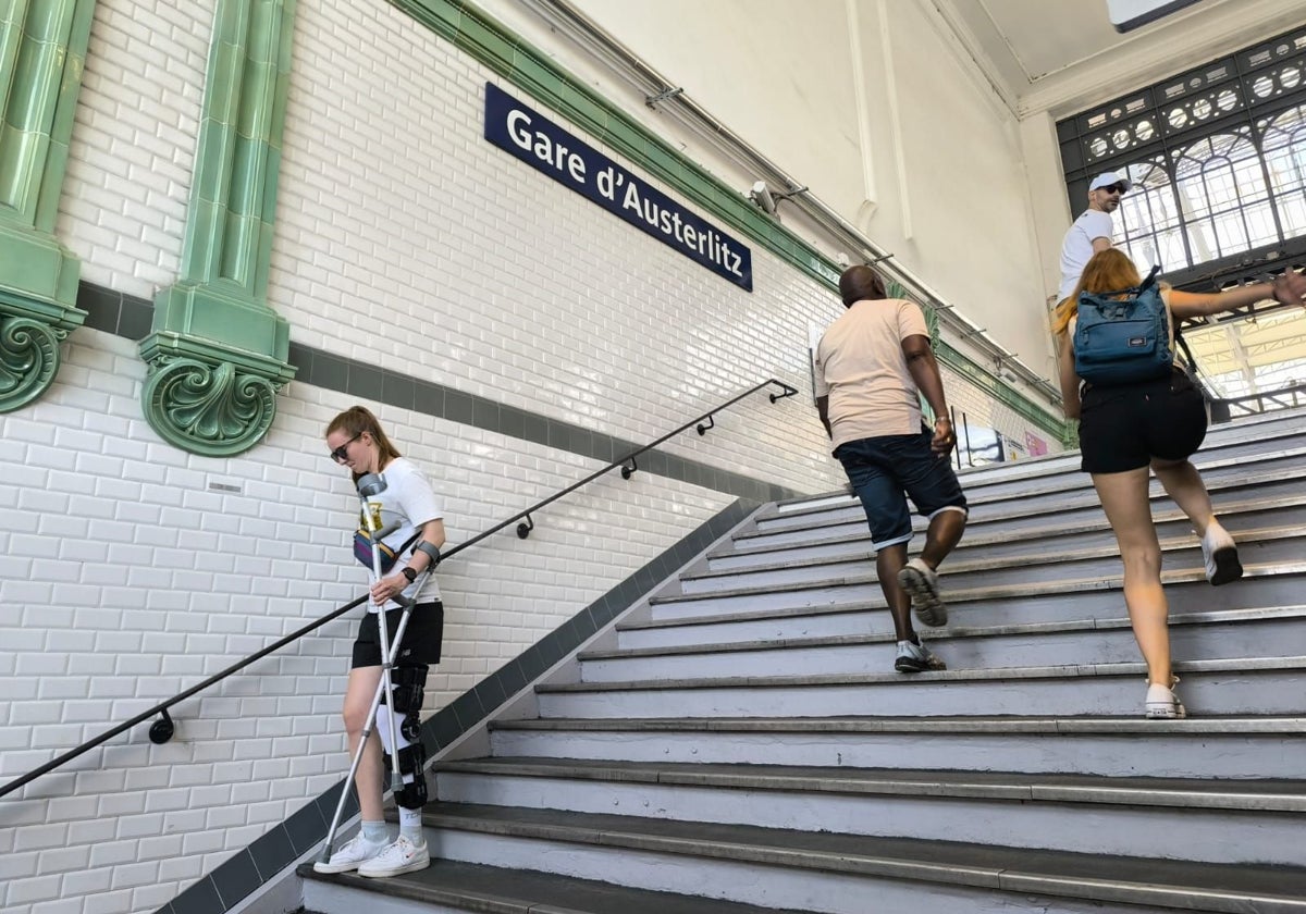 Escaleras en la estadión de Austerlitz