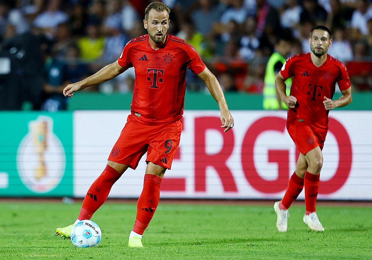 Harry Kane, delantero del Bayern Munich en un partido de pretemporada