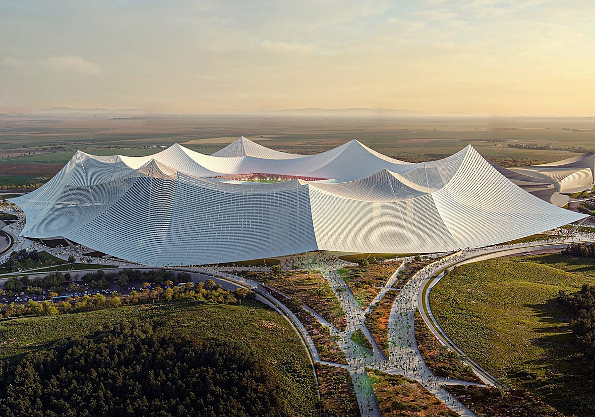 Reproducción del estadio en el proyecto arquitectónico