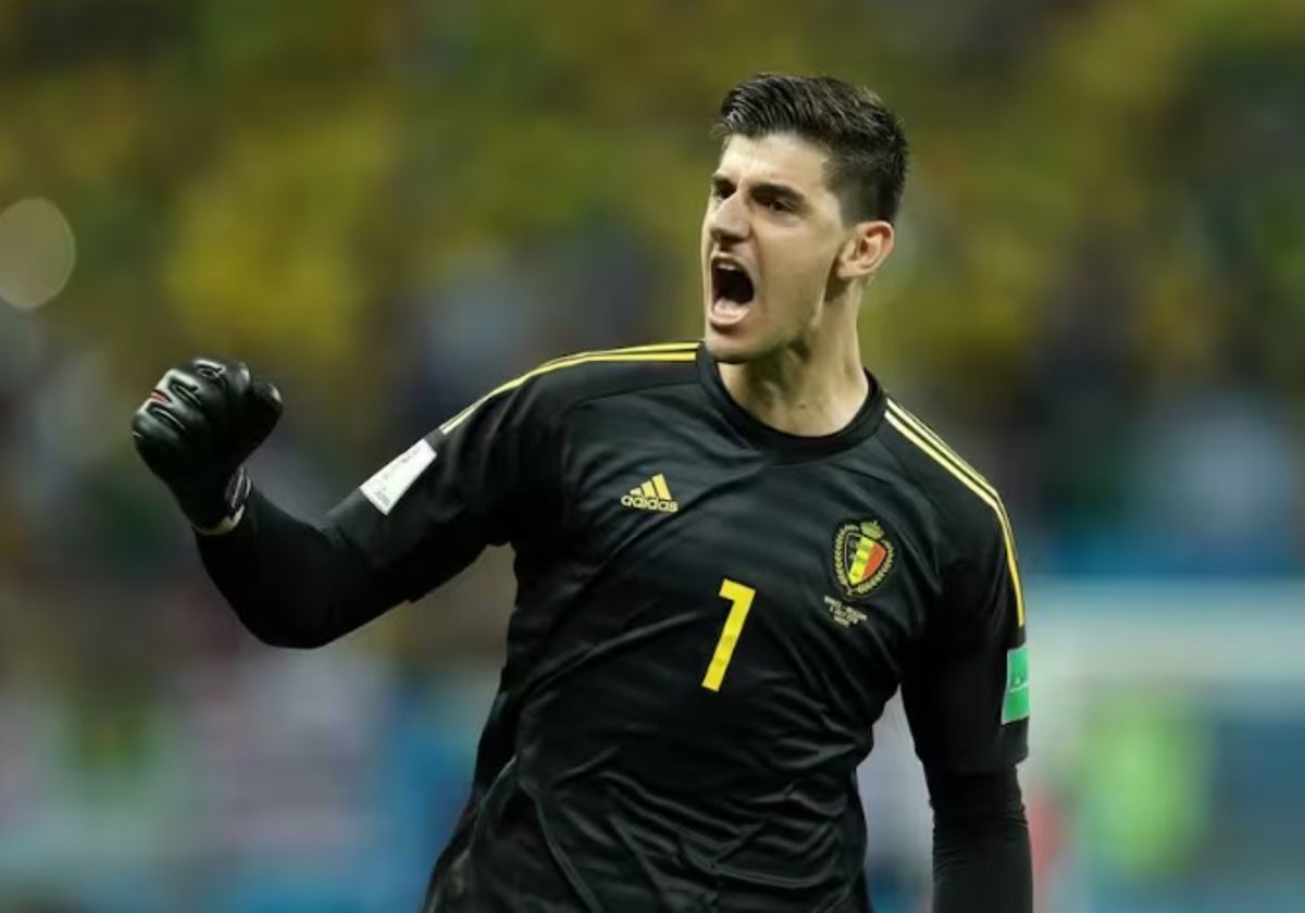 Courtois, en un partido con Bélgica