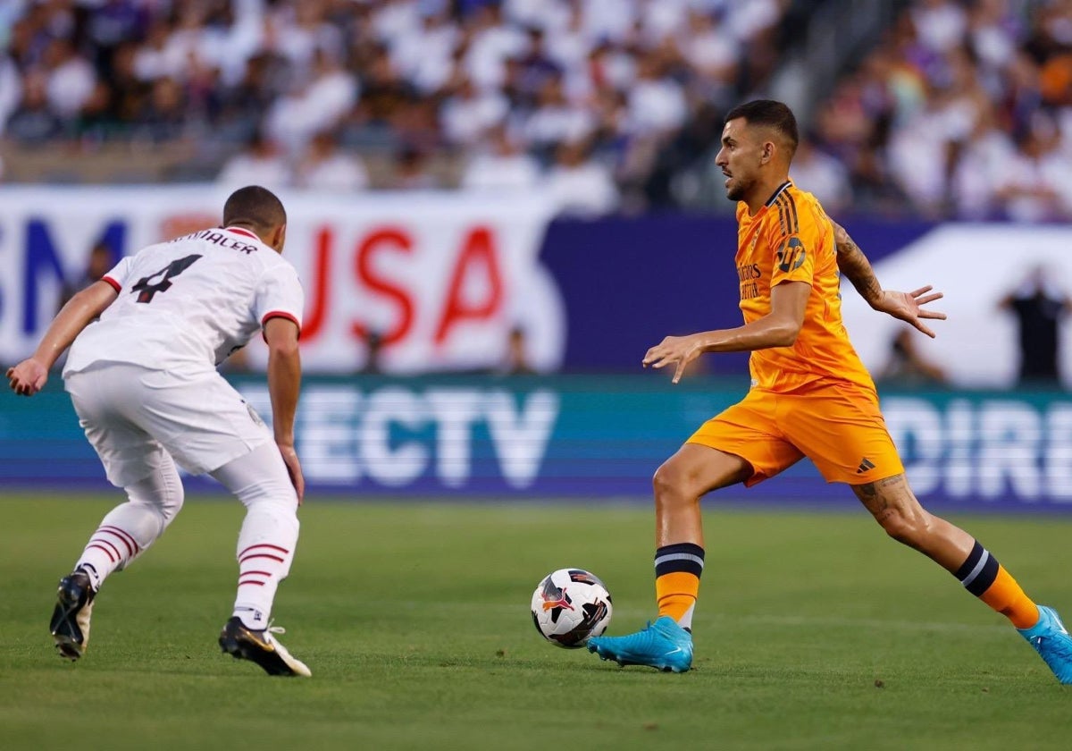 Dani Ceballos, durante un partido de pretemporada con el Real Madrid