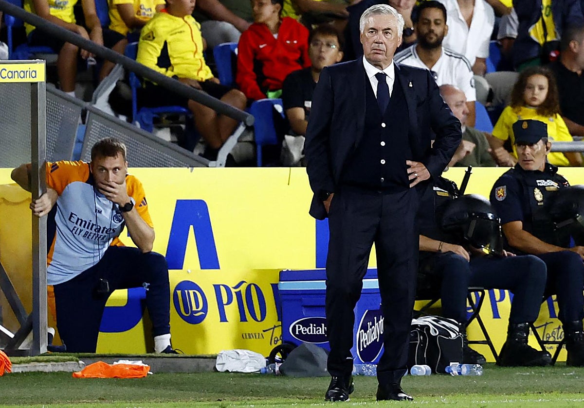 Carlo Ancelotti, durante el partido de Las Palmas