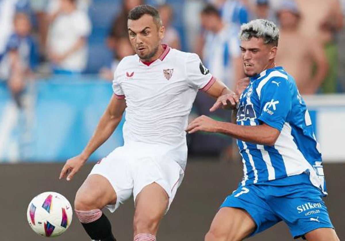 Joan Jordán, en un partido contra el Alavés de la pasada campaña