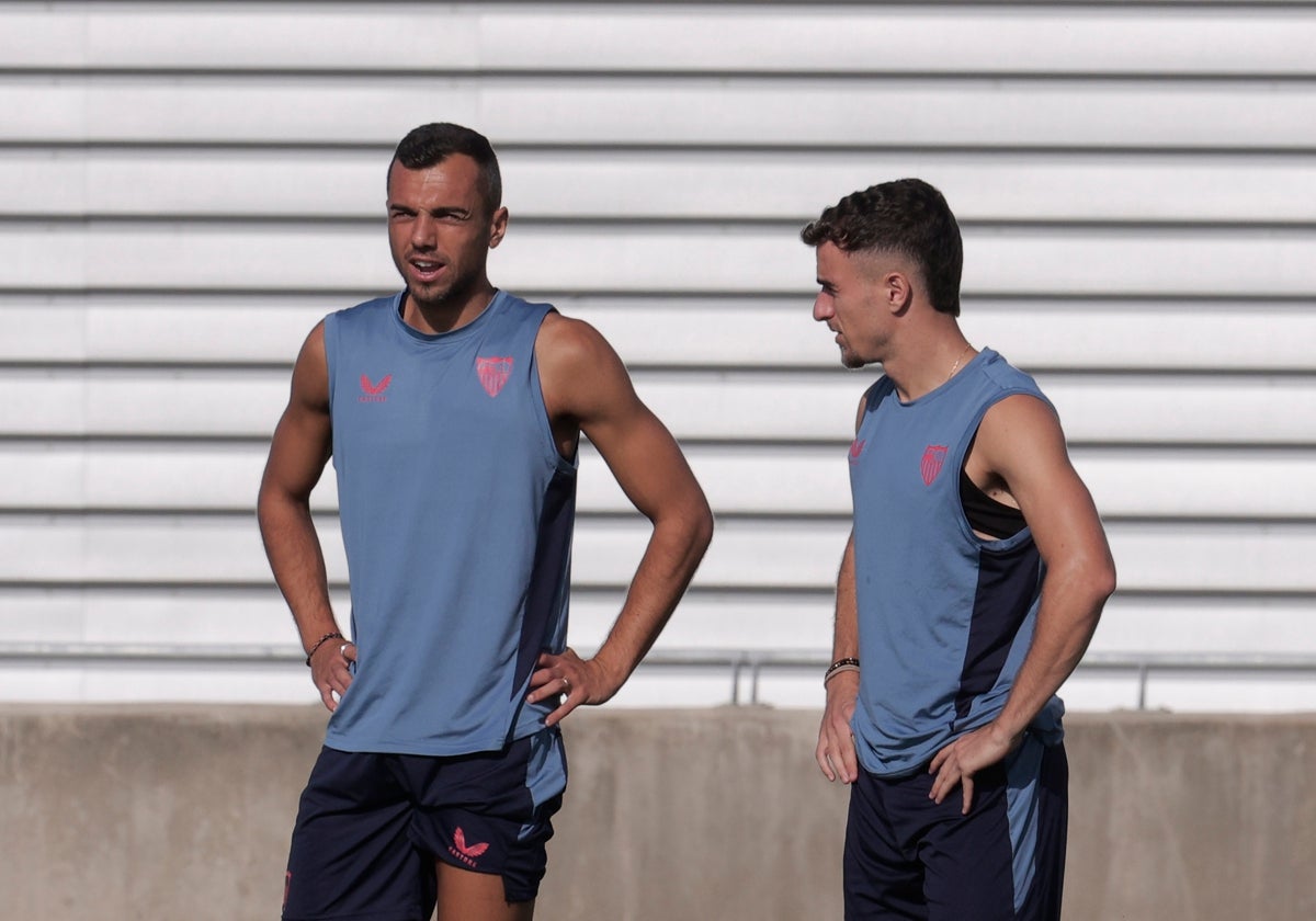 Joan Jordán y Pedrosa durante un entrenamiento del Sevilla FC