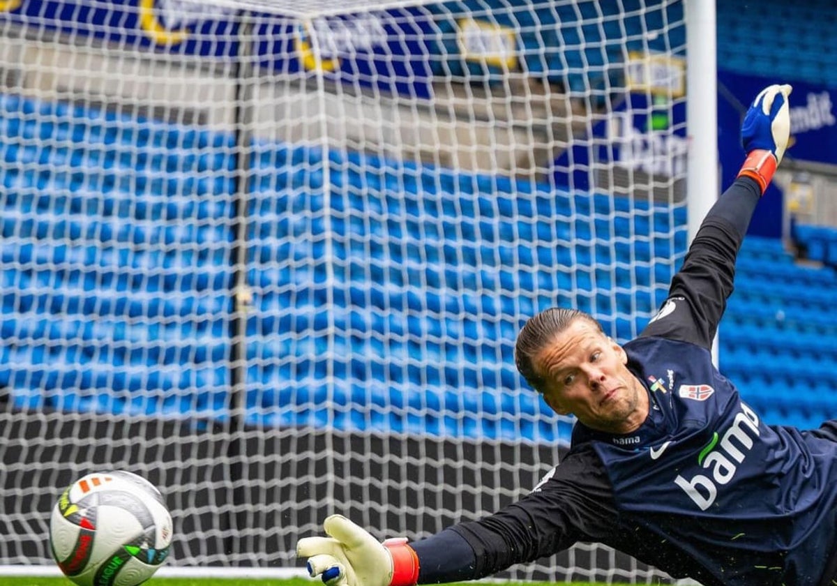 Nyland durante los entrenamientos con la selección noruega