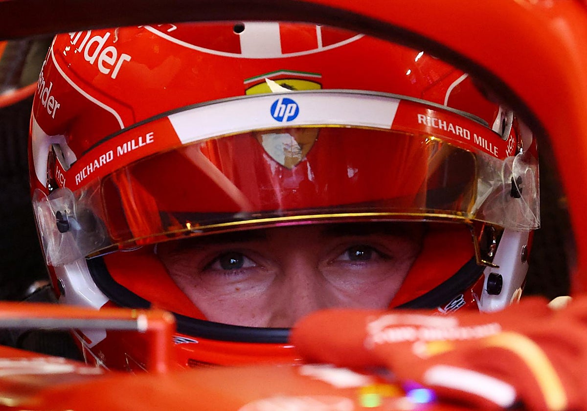 Charles Leclerc en su Ferrari