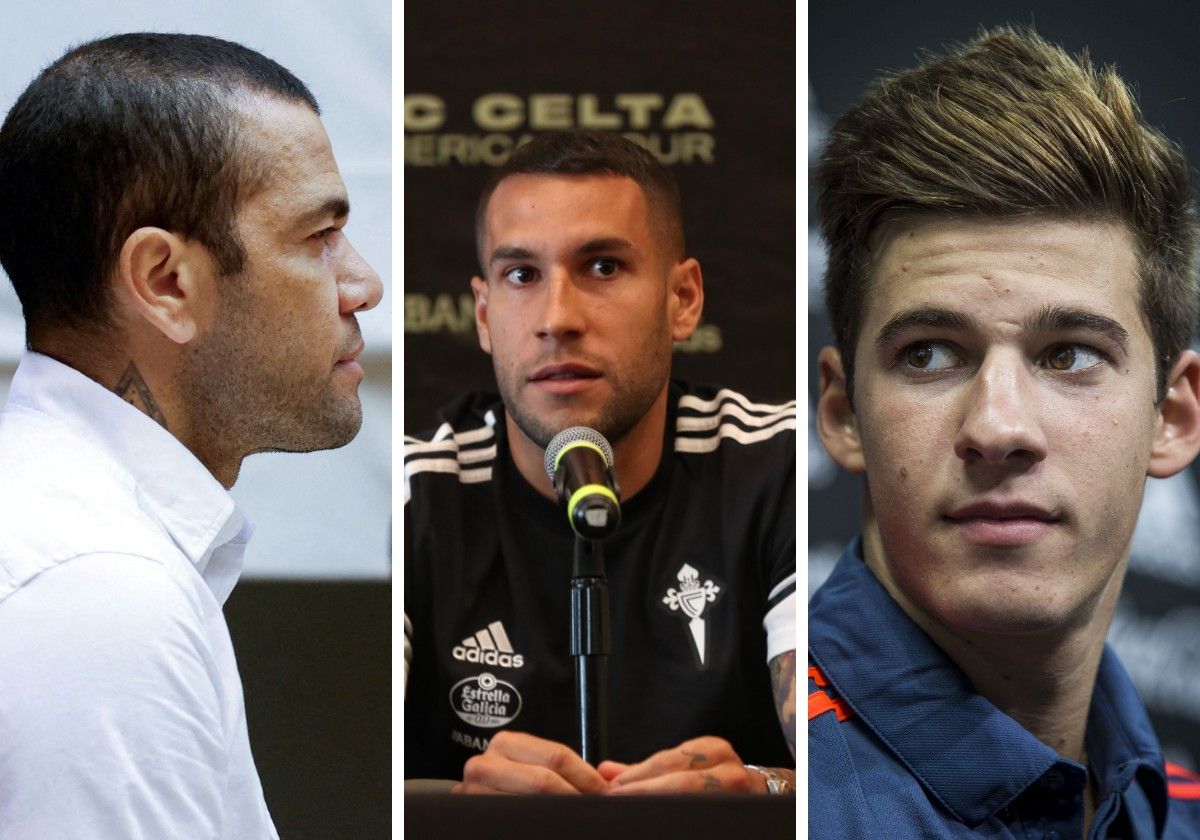 Dani Alves, Hugo Mallo y Santi Mina