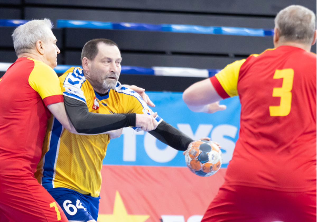 Un partido del último Europeo de Balonmano Veteranos