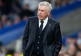 Carlo Ancelotti, durante el pasado Real Madrid-Alavés