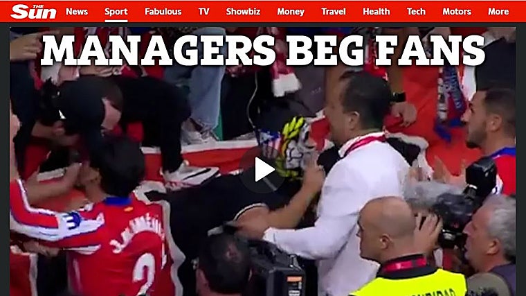 La «vergüenza» del derbi madrileño del Metropolitano salta a los medios internacionales