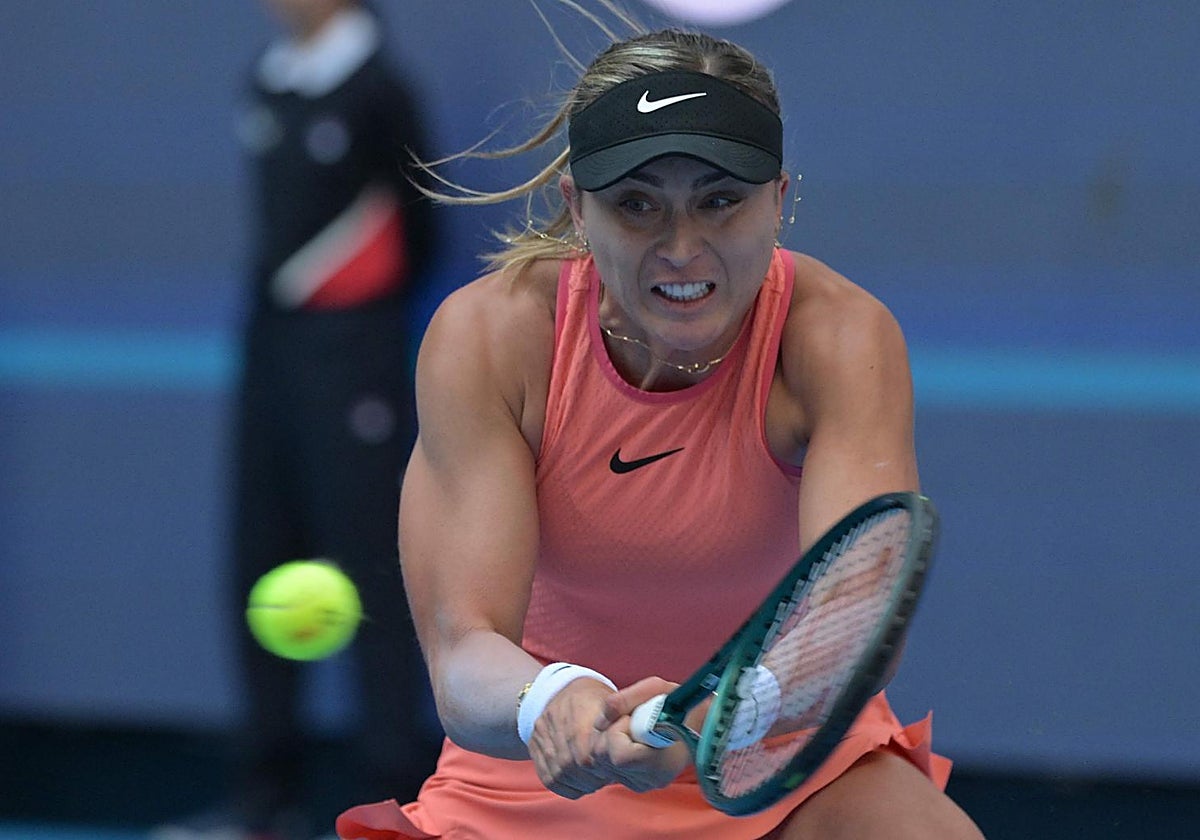 Paula Badosa durante un partido en Pakín