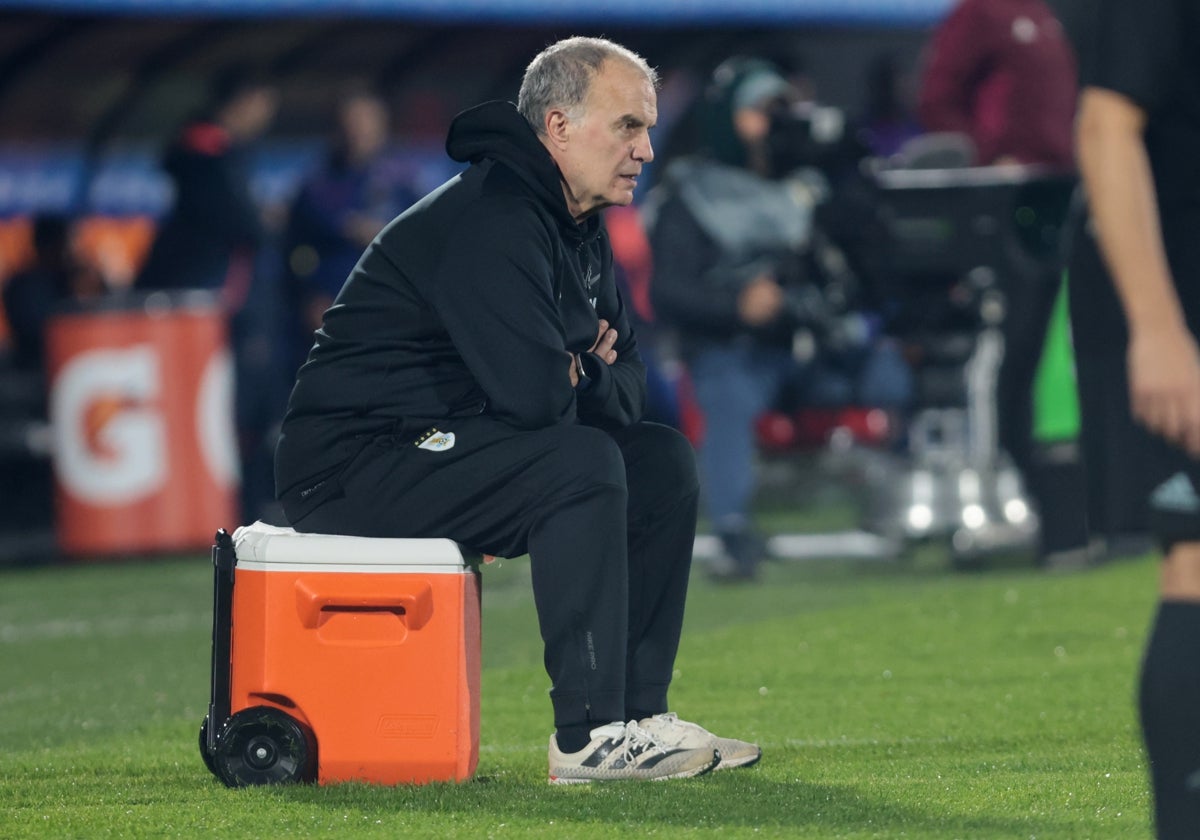 Bielsa, durante el partido de Uruguay