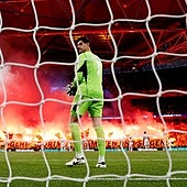 Courtois: «Simeone y yo tenemos ideas distintas de lo que es una provocación»