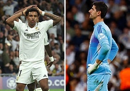 Courtois y Rodrygo, lesionados, bajas para el clásico del Bernabéu