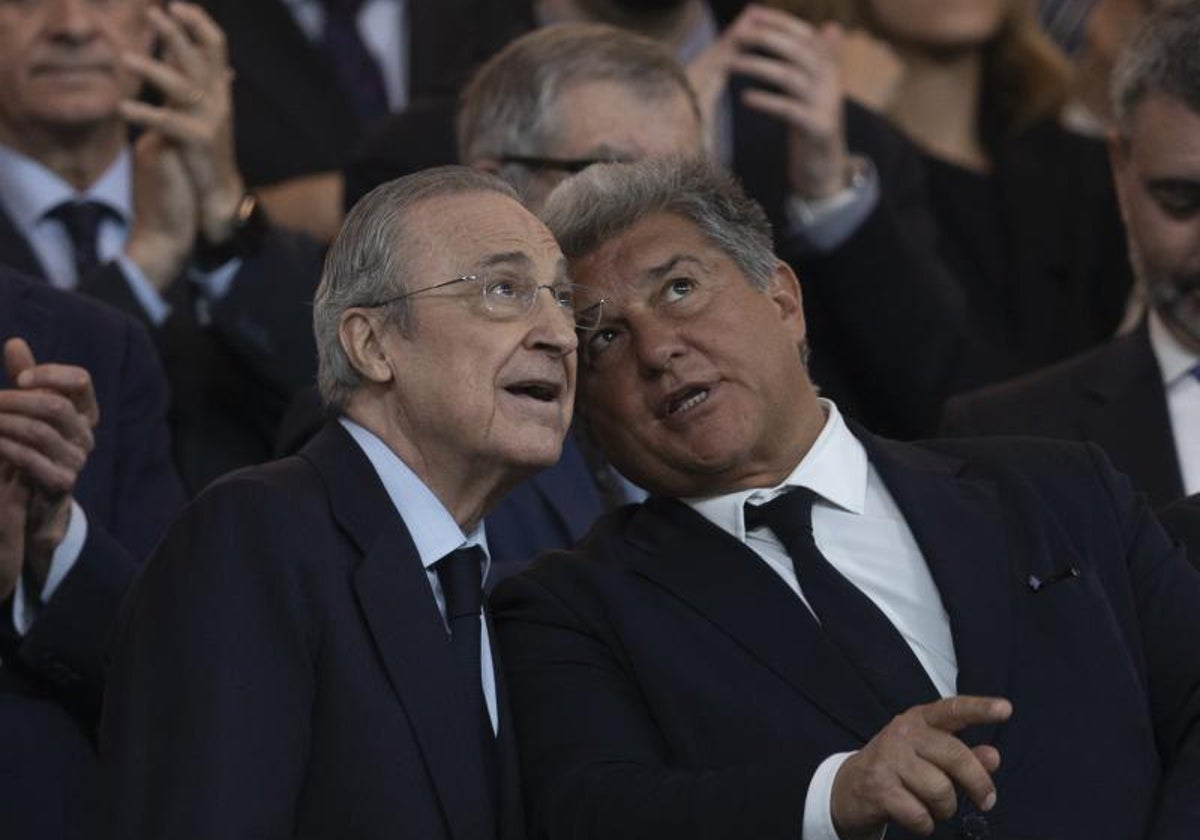 Laporta y Florentino durante un clásico