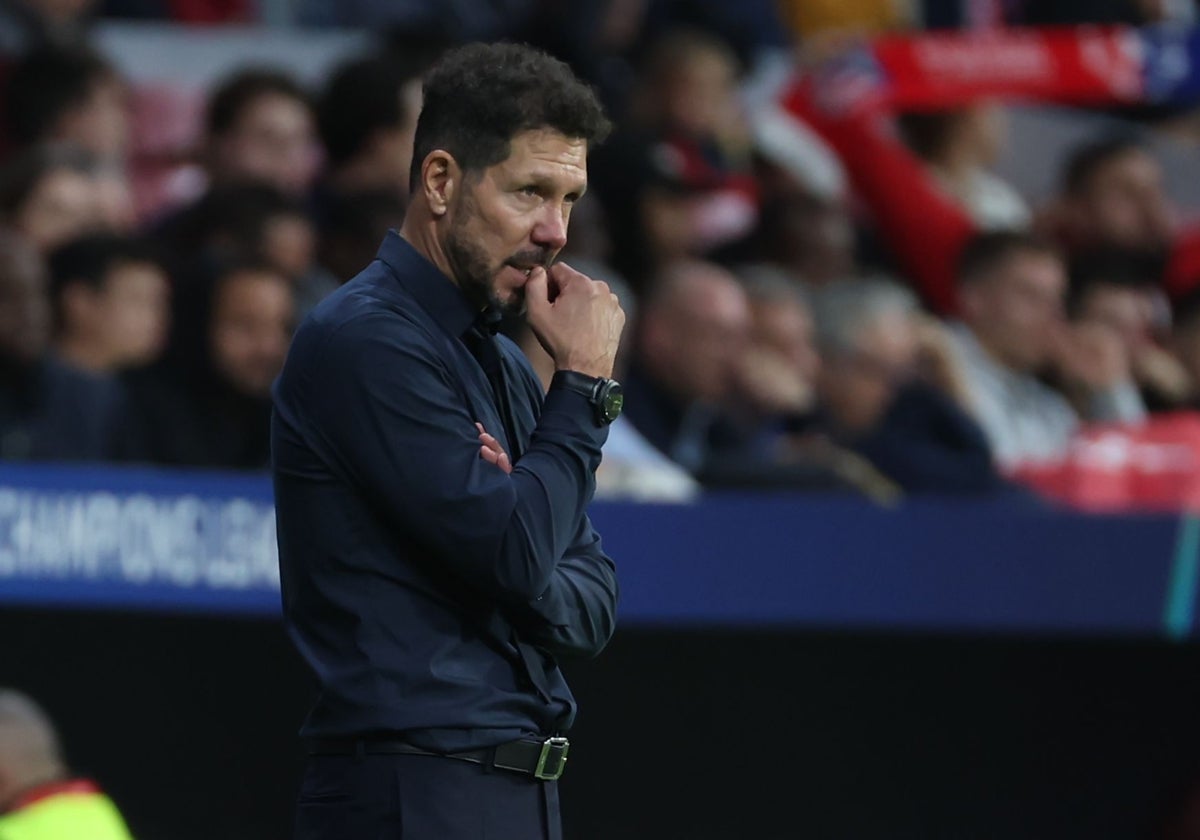 Simeone, en el partido ante el Lille