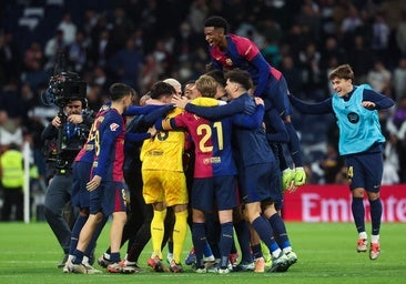 El grito de «puta España y puta Madrid» que se coló en la fiesta del Barça en el vestuario del Bernabéu