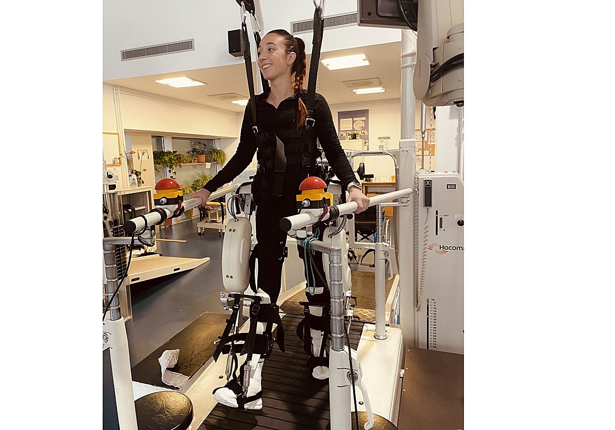 Andrea Pérez, durante su rehabilitación