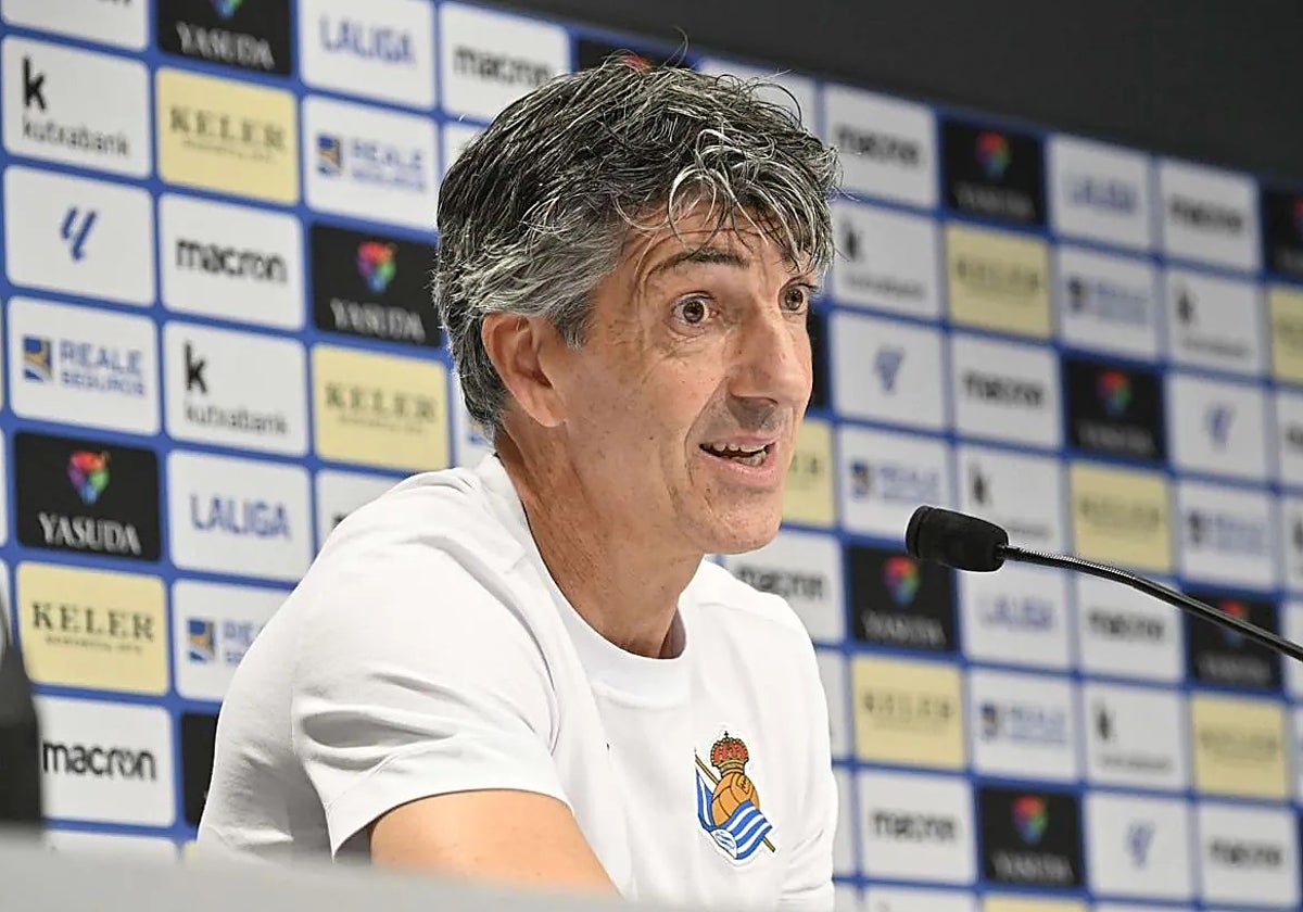 Imanol Alguacil, técnico de la Real Sociedad, en rueda de prensa