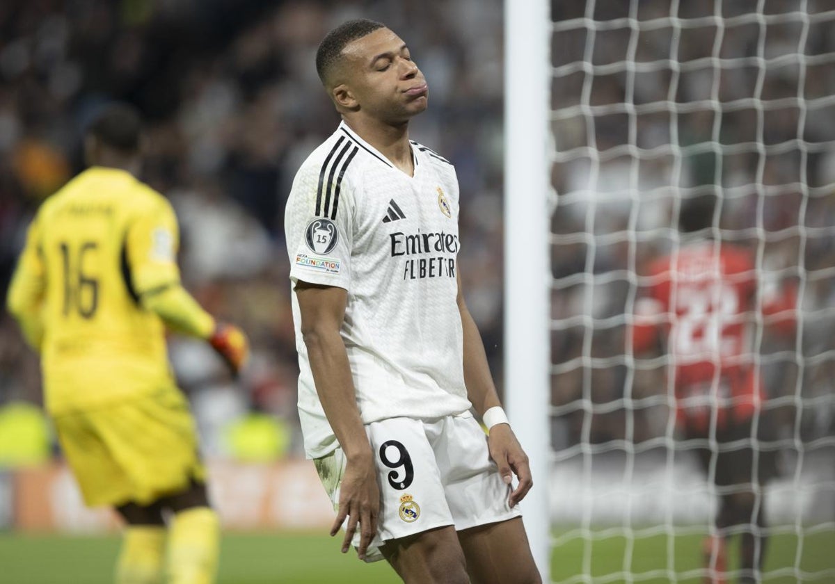 Mbappé, durante el Real Madrid-Milan de Champions