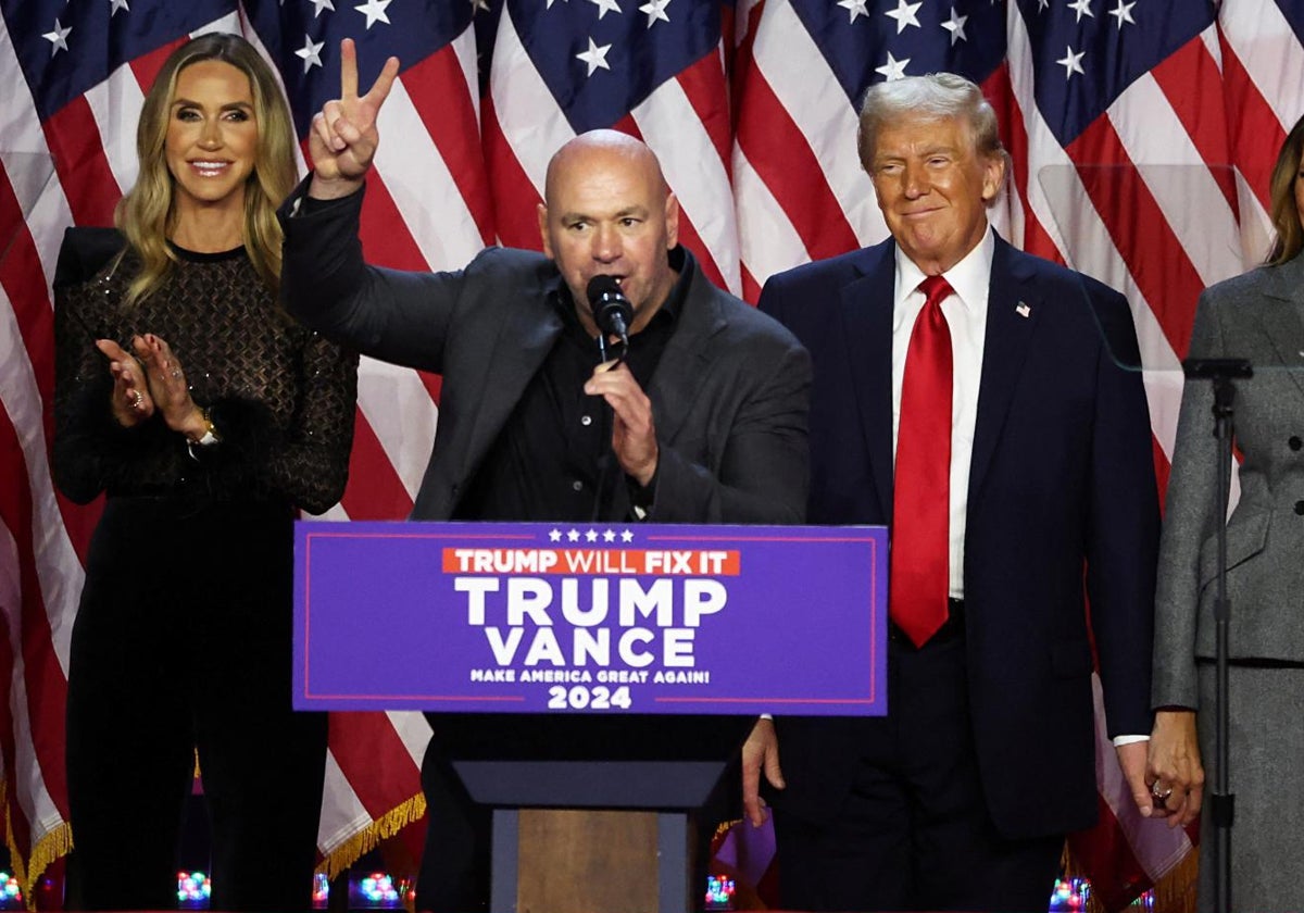 El CEO de la UFC, Dana White, junto a Donald Trump, tras su triunfo en las elecciones