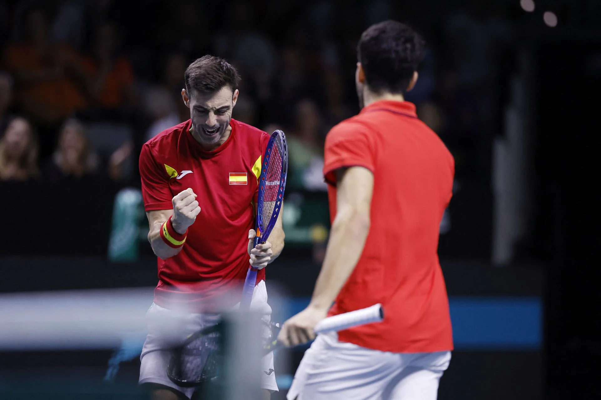 Alcaraz y Granollers en el partido de dobles