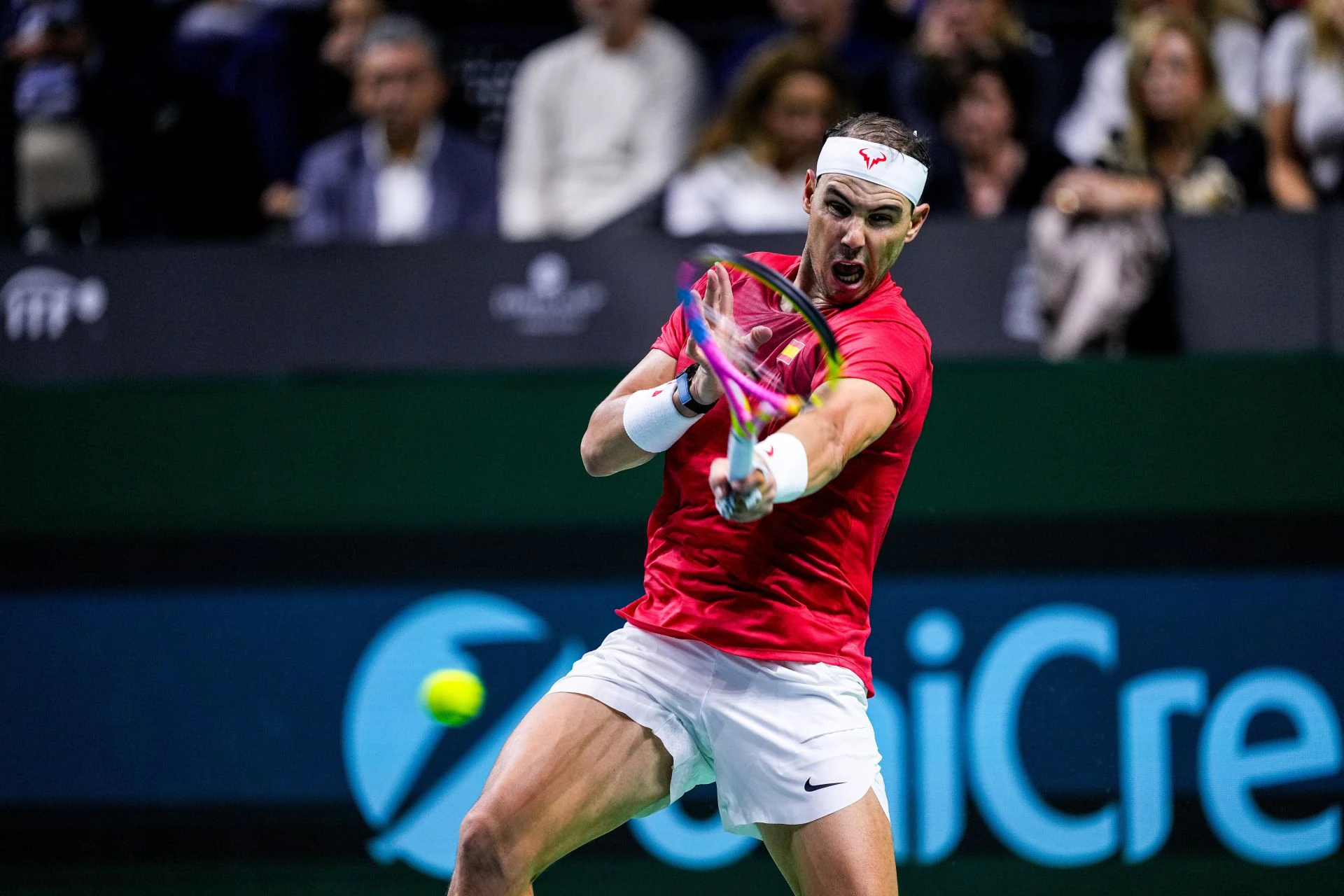 Nadal en su partido de Copa Davis 