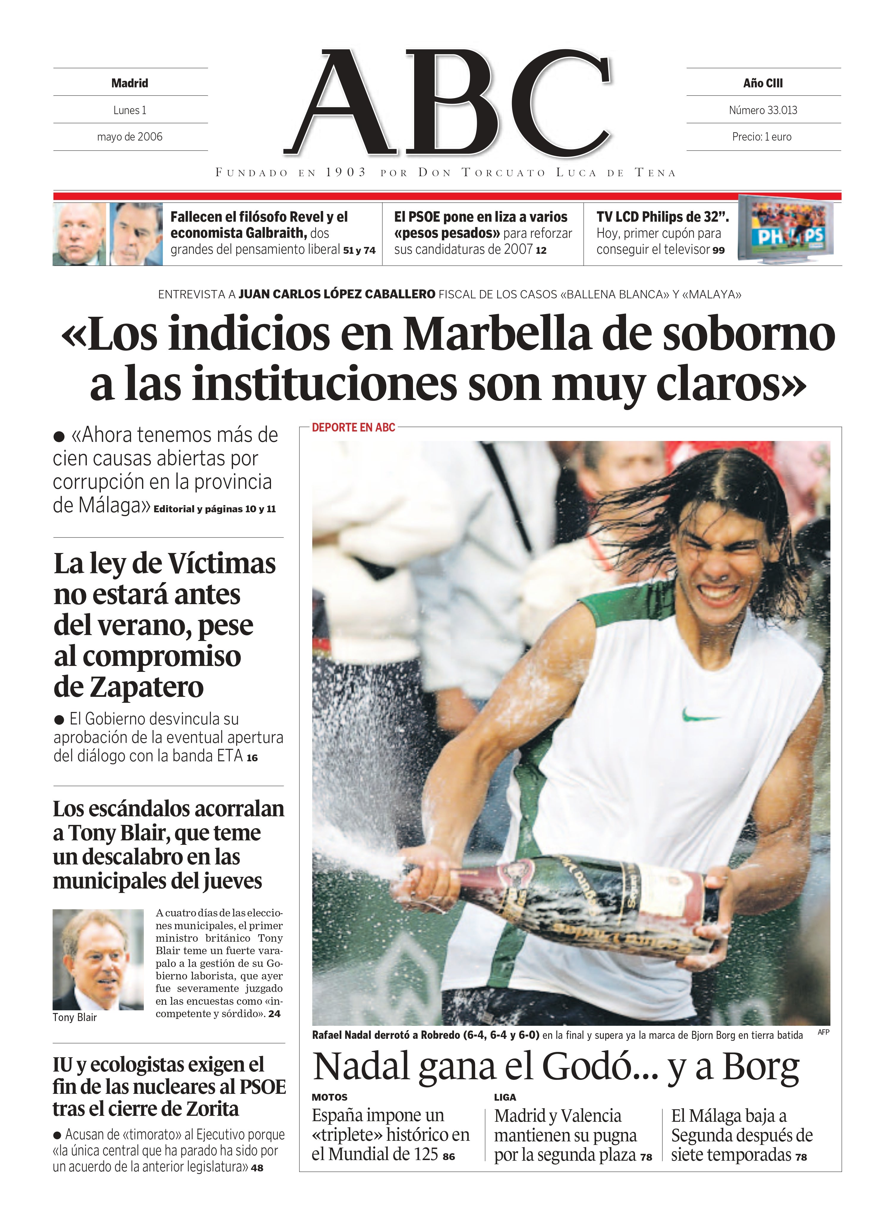 Las 58 portadas de Nadal en ABC