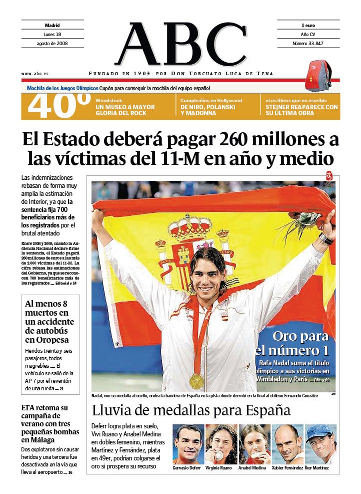 Las 58 portadas de Nadal en ABC