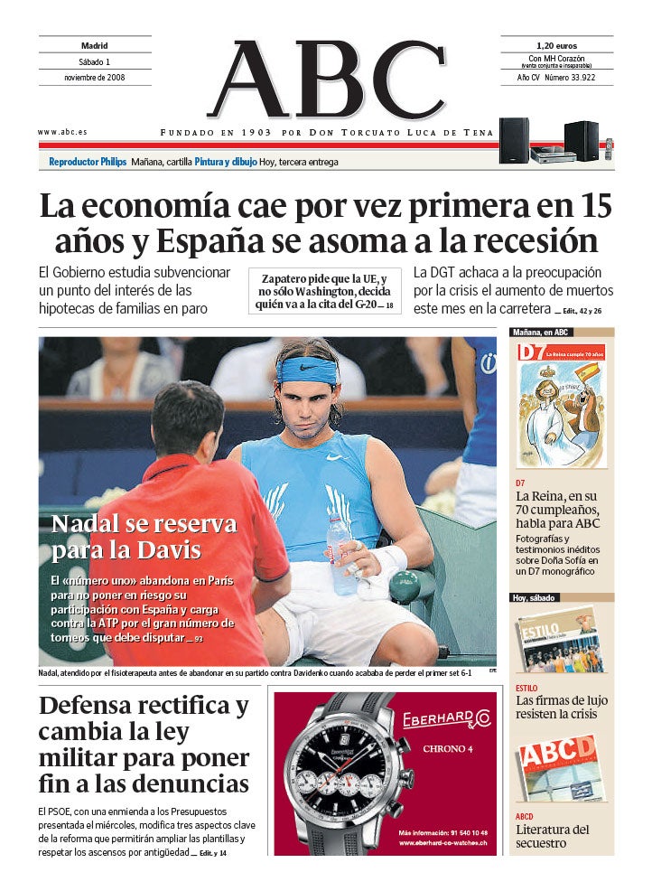 Las 58 portadas de Nadal en ABC