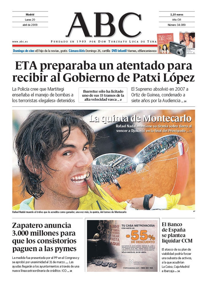 Las 58 portadas de Nadal en ABC