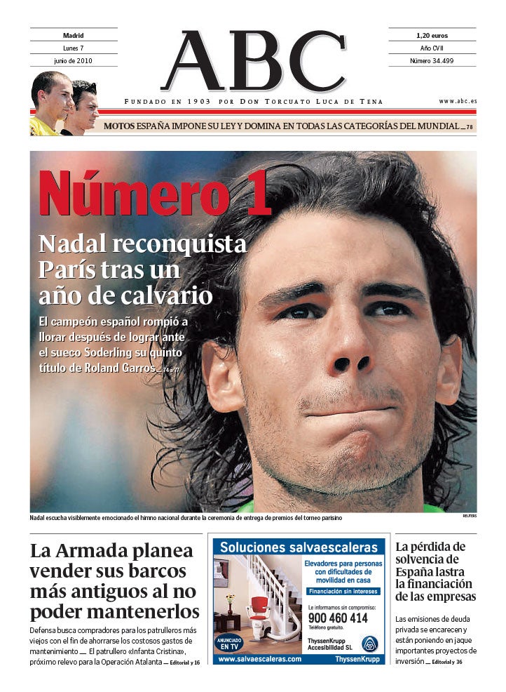 Las 58 portadas de Nadal en ABC