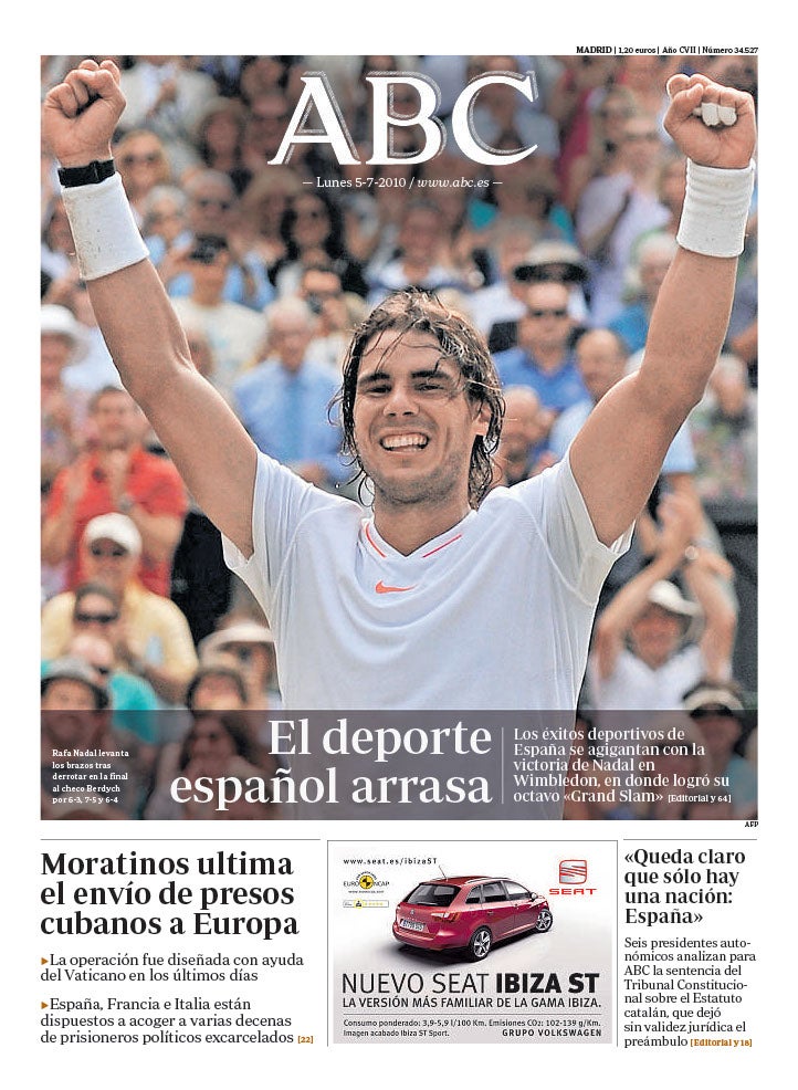 Las 58 portadas de Nadal en ABC