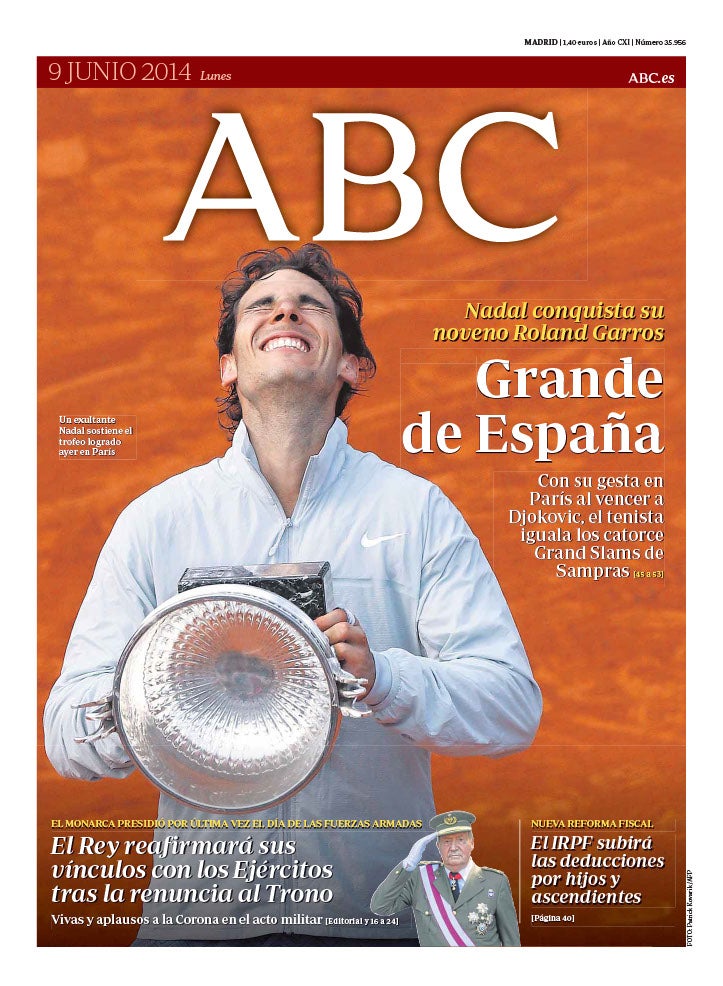 Las 58 portadas de Nadal en ABC