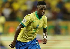 Vinicius, durante el partido de Brasil y Uruguay