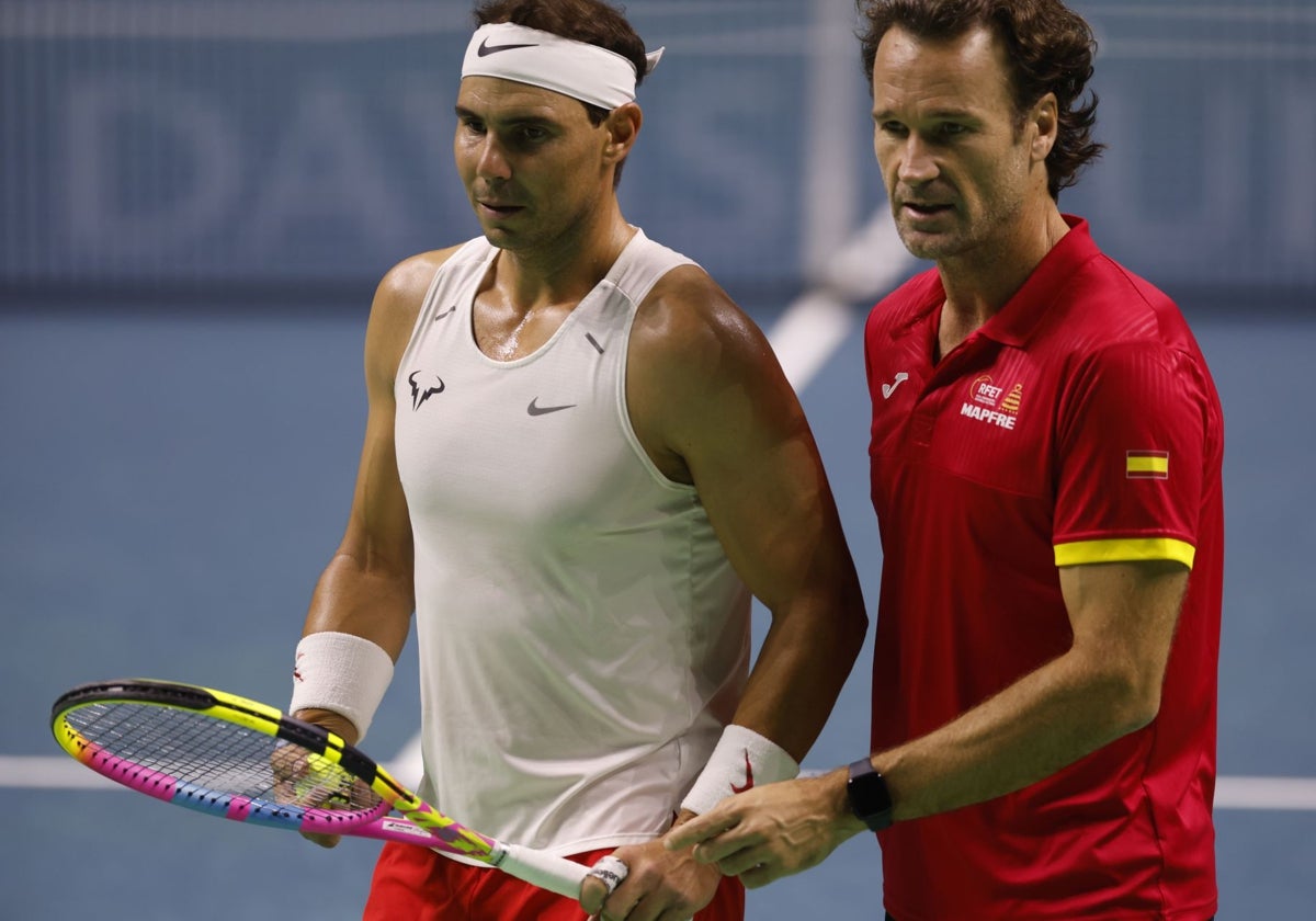 Rafa Nadal y Carlos Moyá, en Málaga