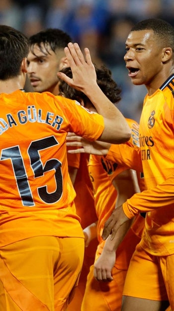 Piña tras el gol del 0-1 en Butarque