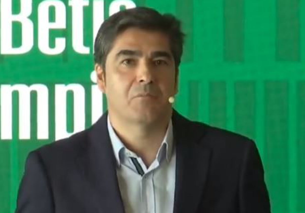 Ángel Haro, presidente del Betis, en un acto