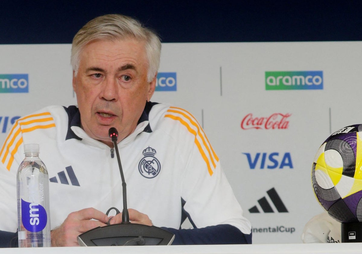 Carlo Ancelotti, durante la rueda de prensa previa a la final