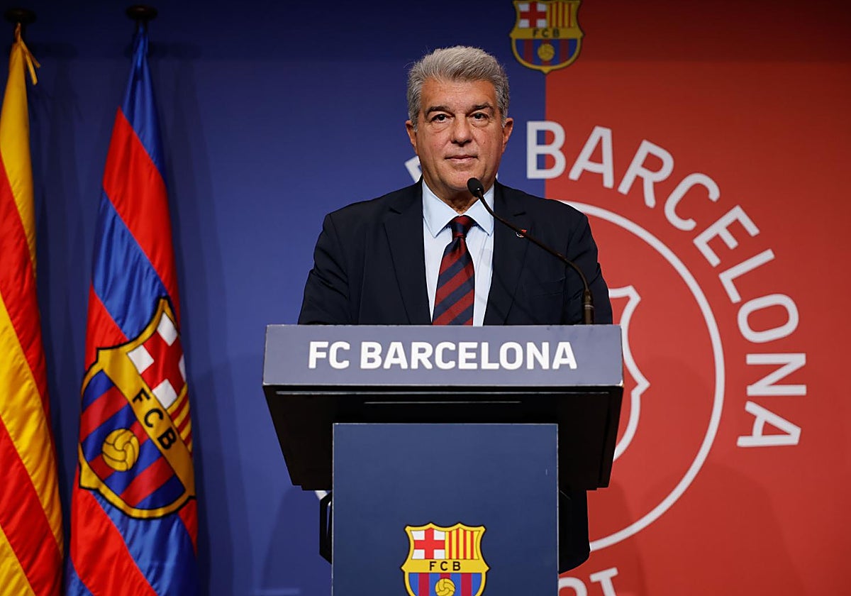 Joan Laporta durante su discurso