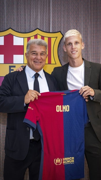 Joan Laporta y Dani Olmo