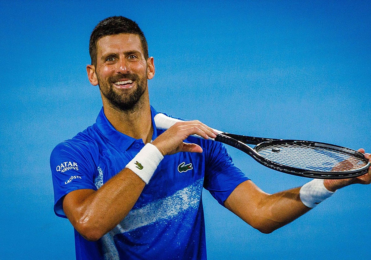Djokovic celebra el triunfo ante Monfils